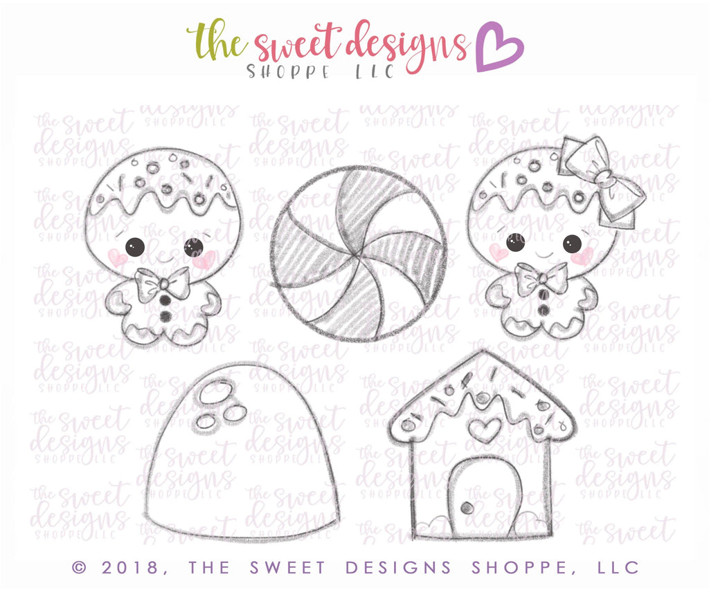 Cookie Cutters - Gingerkids Set - Cookie Cutters - The Sweet Designs Shoppe - TSDS - - ALL,Christmas / Winter,Cookie Cutter,Ginger boy,Ginger bread,Ginger girl,gingerbread,GingerHouse,Mini Sets,Promocode,regular sets,set