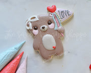 Cookie Cutters - Girl Bear with Flag - Cookie Cutter - The Sweet Designs Shoppe - TSDS - - ALL,Animal,Animals,Animals and Insects,Cookie Cutter,Easter,Easter / Spring,Promocode,STL,valentine,valentines