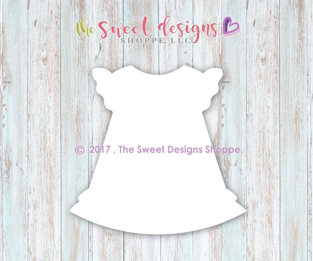 Cookie Cutters - Girl Dress with Ruffles - Cookie Cutter - The Sweet Designs Shoppe - - ALL, Baby, Baby Dress, Baby Girl, Clothing / Accessories, Cookie Cutter, Dress, Girl, Promocode