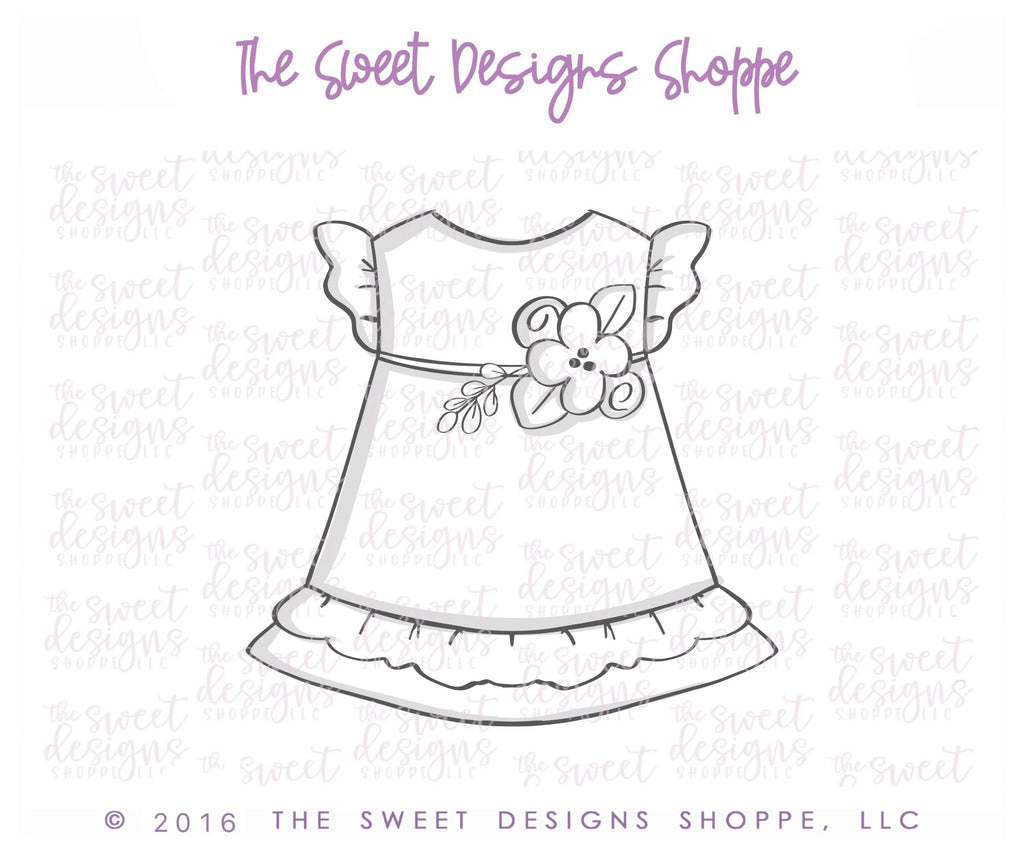 Cookie Cutters - Girl Dress with Ruffles - Cookie Cutter - The Sweet Designs Shoppe - - ALL, Baby, Baby Dress, Baby Girl, Clothing / Accessories, Cookie Cutter, Dress, Girl, Promocode