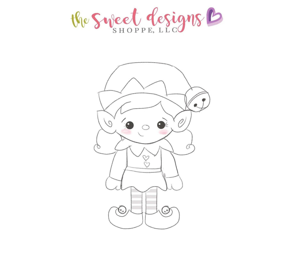 Cookie Cutters - Girl Elf - Cookie Cutter - The Sweet Designs Shoppe - - ALL, Christmas, Christmas / Winter, Cookie Cutter, Elf, Promocode, Winter