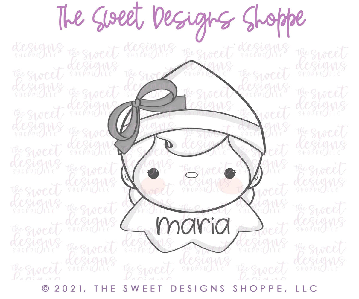 Cookie Cutters - Girl Elf Face Plaque - Cookie Cutter - The Sweet Designs Shoppe - TSDS - - ALL,Christmas,Christmas / Winter,Christmas Cookies,Cookie Cutter,Elf,elf face,Elf Girl Face,Promocode,STL