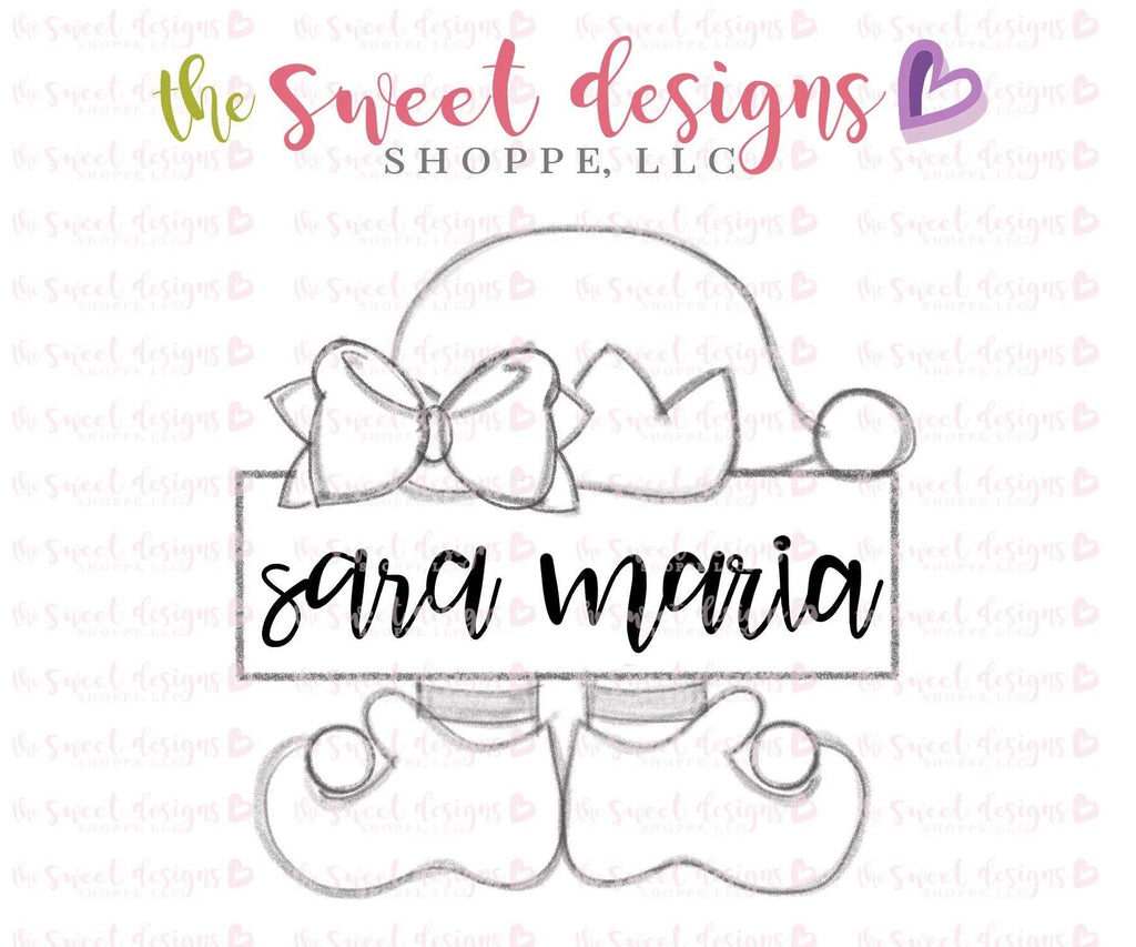 Cookie Cutters - Girl Elf Shoes and Hat Plaque 2018 - Cookie Cutter - The Sweet Designs Shoppe - - 2018, ALL, Christmas / Winter, Cookie Cutter, Customize, elf plaque, elf shoe, Personalized, Plaque, Promocode