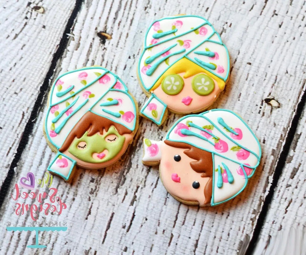 Cookie Cutters - Girl SPA Face v2- Cookie Cutter - The Sweet Designs Shoppe - - ALL, Beauty, Cookie Cutter, Face, face spa, Girl, head, Promocode, SPA