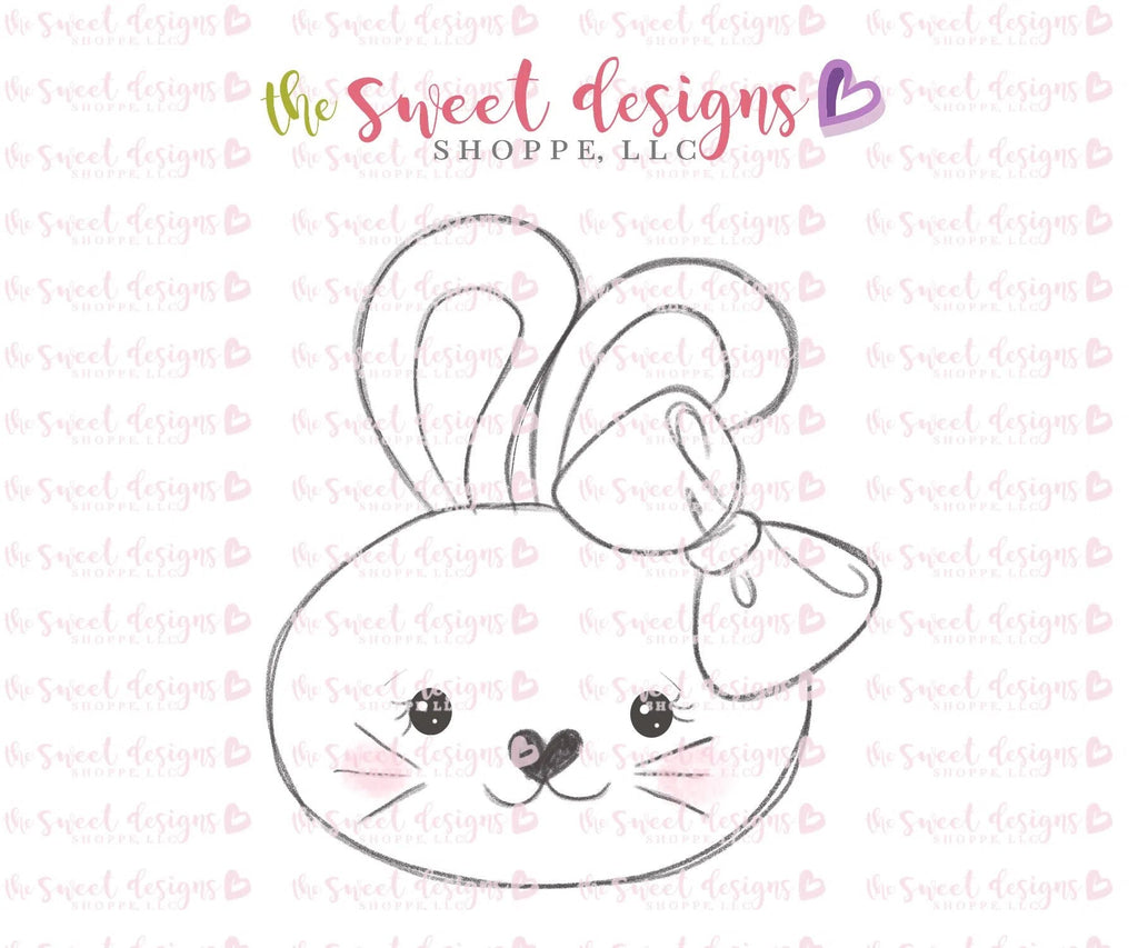 Cookie Cutters - Girly Baby Bunny Face v2- Cookie Cutter - Sweet Designs Shoppe - - ALL, Animal, Cookie Cutter, Easter, Easter / Spring, Promocode, Spring