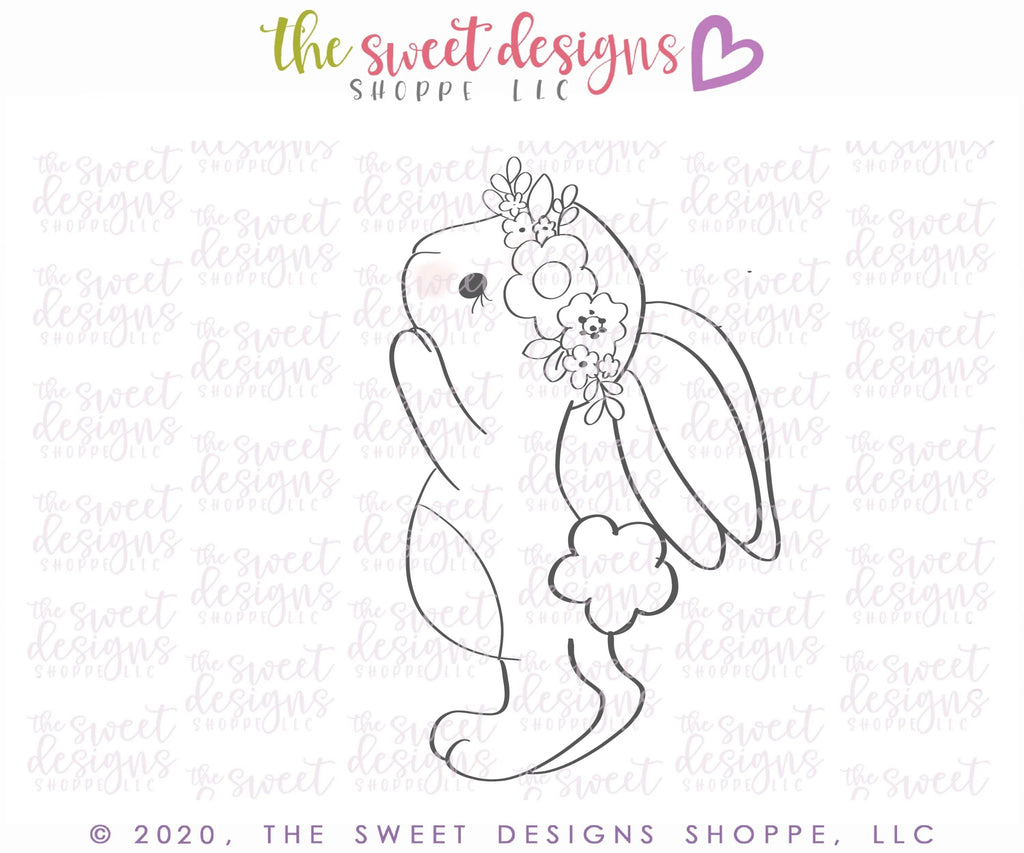 Cookie Cutters - Girly Balloon Bunny - Cookie Cutter - The Sweet Designs Shoppe - - ALL, Animal, Animals, Animals and Insects, Cookie Cutter, easter, Easter / Spring, Promocode