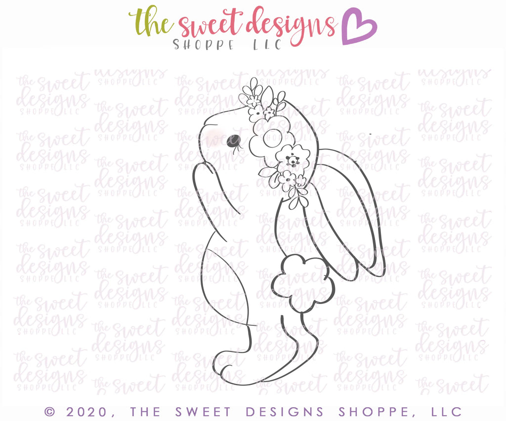 Cookie Cutters - Girly Balloon Bunny - Sweet Designs Shoppe - - ALL, Animal, Animals, Animals and Insects, Cookie Cutter, easter, Easter / Spring, Promocode