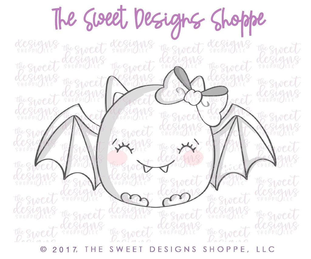 Cookie Cutters - Girly Bat V2 - Cookie Cutter - Sweet Designs Shoppe - - ALL, Animal, Animals, Cookie Cutter, Customize, Fall / Halloween, halloween, monster, Promocode, trick or treat, zombie, Zombies, Zombies and Monsters