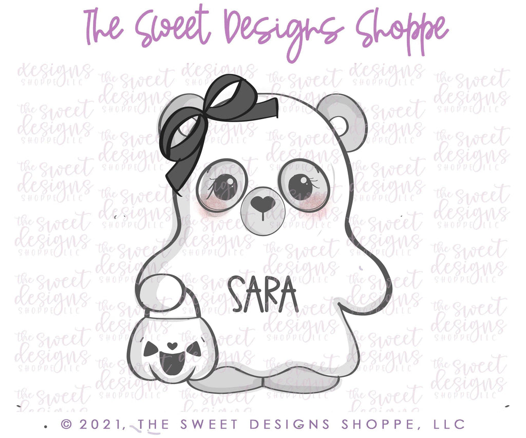 Cookie Cutters - Girly Bear Ghost - Cookie Cutter - The Sweet Designs Shoppe - TSDS - - ALL,Animal,Animals,Animals and Insects,Cookie Cutter,halloween,kids,Kids / Fantasy,Promocode