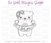 Cookie Cutters - Girly Bear with Bunting - Cookie Cutter - The Sweet Designs Shoppe - TSDS - - ALL,Animal,Animals,Animals and Insects,Cookie Cutter,Easter,Easter / Spring,Promocode,STL,valentine,valentines