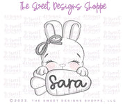 Cookie Cutters - Girly Bunny Carrot Plaque LM - Cookie Cutter - The Sweet Designs Shoppe - TSDS - - ALL,Animal,animal plaque,Animals,Animals and Insects,Bunny,Cookie Cutter,Easter,Easter / Spring,Lady Milk Stache,Lady MilkStache,LadyMilkStache,Plaque,Plaques,Promocode,STL