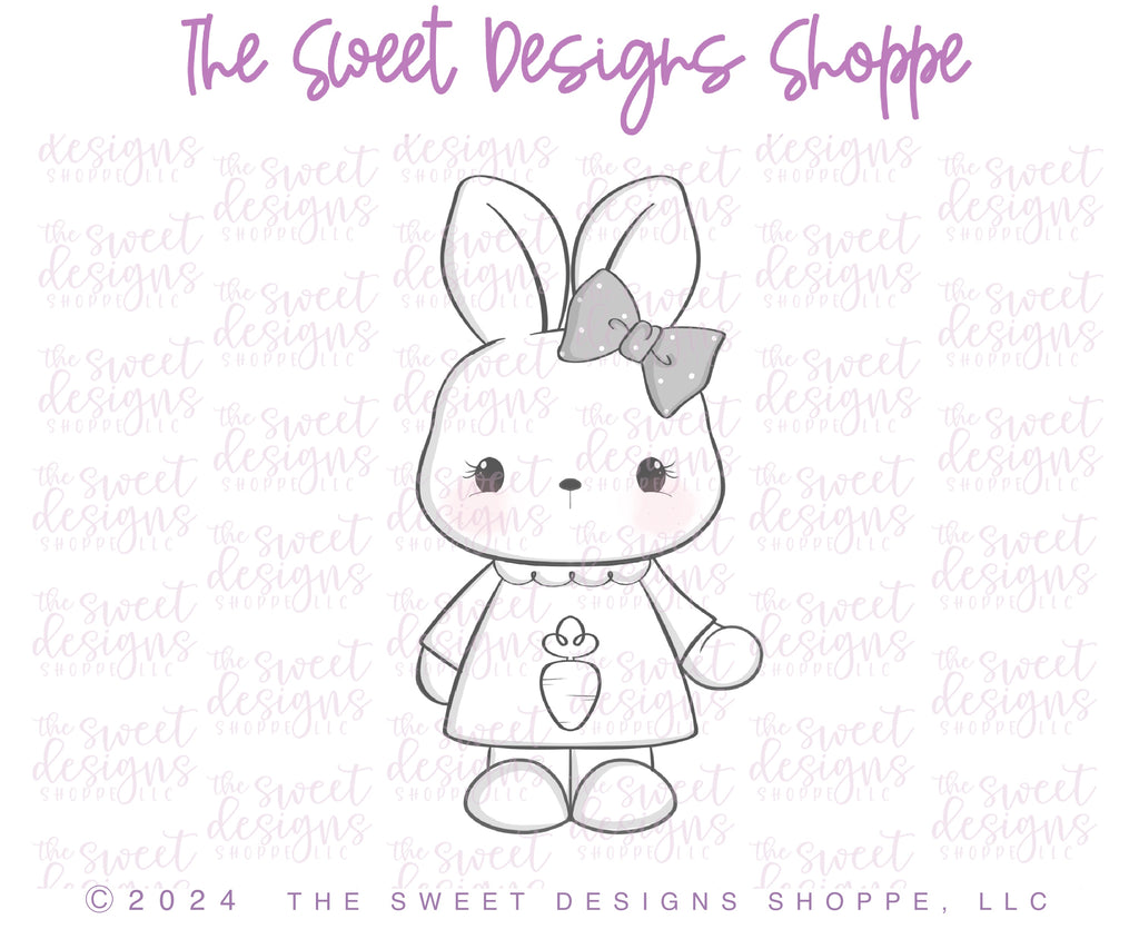 Cookie Cutters - Girly Bunny Holding Balloon & Carrot Balloon Cookie Cutter Set - Set of 2 - Cookie Cutters - The Sweet Designs Shoppe - TSDS - - ALL,Animal,Animals,Cookie Cutter,Coquette,Easter,Easter / Spring,Plaque,Plaques,PLAQUES HANDLETTERING,Promocode,regular sets,set,STL