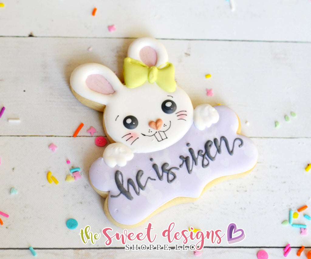 Cookie Cutters - Girly Bunny Plaque 2018 - Cookie Cutter - The Sweet Designs Shoppe - - ALL, Animals, Cookie Cutter, Easter, Easter / Spring, Personalized, Plaque, Promocode, Valentines