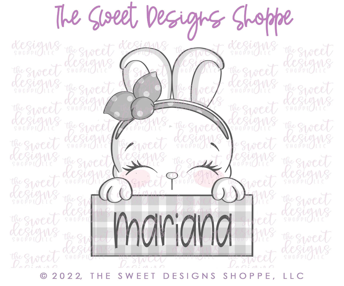 Cookie Cutters - Girly Bunny Plaque LM - Cookie Cutter - The Sweet Designs Shoppe - TSDS - - ALL,Animal,animal plaque,Animals,Animals and Insects,Bunny,bunnypeep,Cookie Cutter,Easter,Easter / Spring,Lady Milk Stache,Lady MilkStache,LadyMilkStache,Plaque,Plaques,Promocode,STL