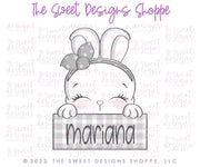 Cookie Cutters - Girly Bunny Plaque LM - Cookie Cutter - The Sweet Designs Shoppe - TSDS - - ALL,Animal,animal plaque,Animals,Animals and Insects,Bunny,bunnypeep,Cookie Cutter,Easter,Easter / Spring,Lady Milk Stache,Lady MilkStache,LadyMilkStache,Plaque,Plaques,Promocode,STL
