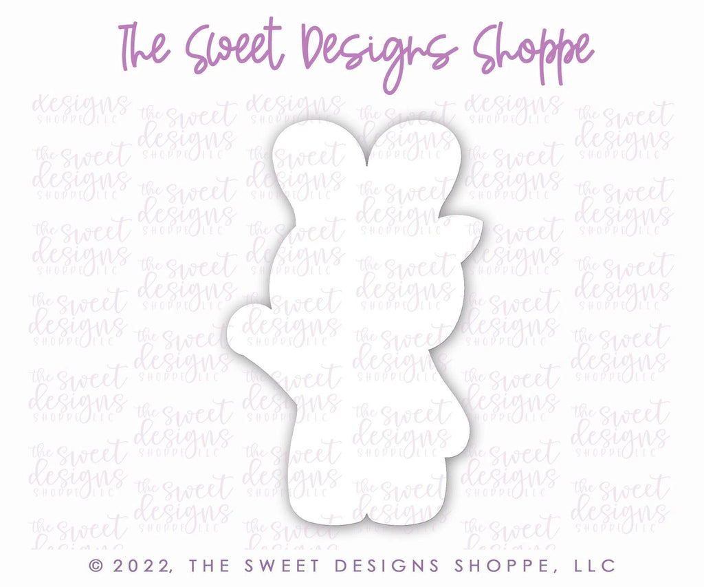 Cookie Cutters - Girly Bunny with Hand Up - Cookie Cutter - The Sweet Designs Shoppe - - ALL, Animal, Animals, Animals and Insects, Bunny, Cookie Cutter, easter, Easter / Spring, Promocode