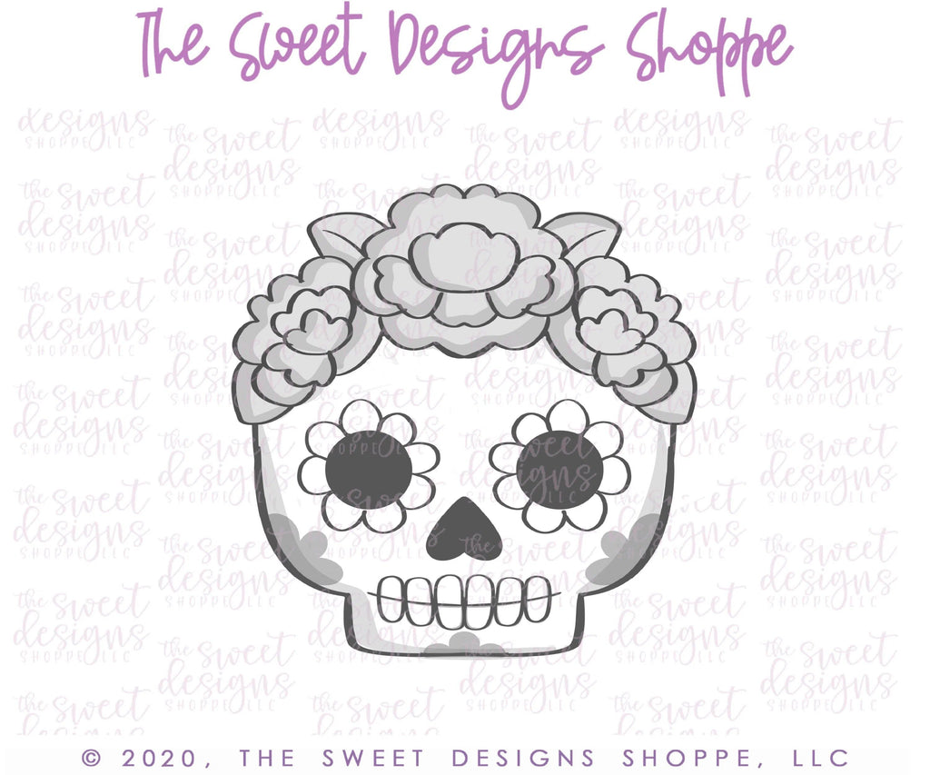 Cookie Cutters - Girly Calavera Skull - Cookie Cutter - The Sweet Designs Shoppe - - ALL, Bow, cookie cutters, Customize, Day of the dead, Day of the Death, dia de los muertos, Dia de Muertos, Fall / Halloween, halloween, Mexico, Miscellaneous, monster, Promocode, Skull, Zombies