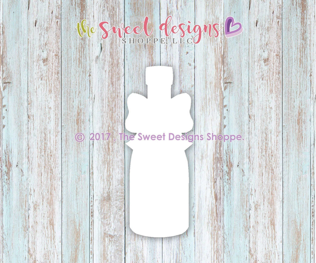 Cookie Cutters - Girly Champagne Bottle v2- Cookie Cutter - The Sweet Designs Shoppe - TSDS - - ALL,anniversary,Birthday,celebration,Cookie Cutter,Food,Food & Beverages,Promocode,STL,v2,valenteine,valentine,Valentine's,Wedding,Wedding Favors,wine