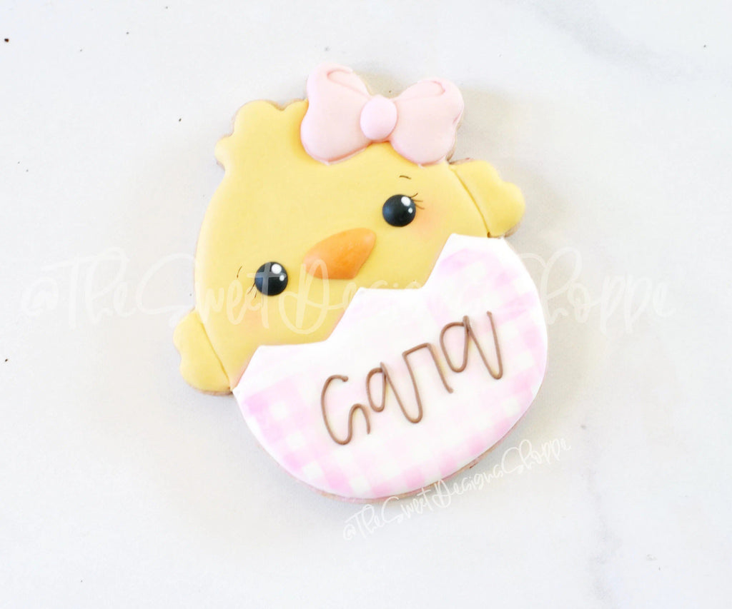 Cookie Cutters - Girly Chick in Egg - Cookie Cutter - The Sweet Designs Shoppe - TSDS - - ALL,Animal,Animals,Animals and Insects,Cookie Cutter,easter,Easter / Spring,Promocode