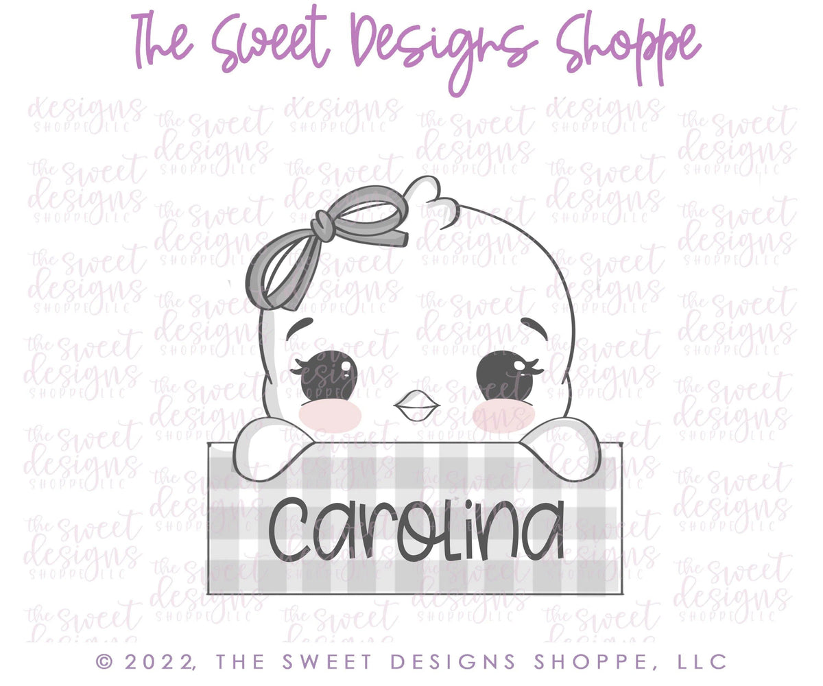 Cookie Cutters - Girly Chick Plaque LM - Cookie Cutter - The Sweet Designs Shoppe - TSDS - - ALL,Animal,animal plaque,Animals,Animals and Insects,Chick,Cookie Cutter,Easter,Easter / Spring,Lady Milk Stache,Lady MilkStache,LadyMilkStache,Plaque,Plaques,Promocode,STL