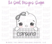 Cookie Cutters - Girly Chick Plaque LM - Cookie Cutter - The Sweet Designs Shoppe - TSDS - - ALL,Animal,animal plaque,Animals,Animals and Insects,Chick,Cookie Cutter,Easter,Easter / Spring,Lady Milk Stache,Lady MilkStache,LadyMilkStache,Plaque,Plaques,Promocode,STL