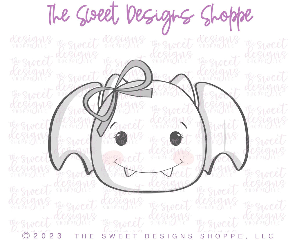 Cookie Cutters - Girly Chubby Bat 2023 - Cookie Cutter - Sweet Designs Shoppe - - ALL, Animal, Animals, Bat, Cookie Cutter, Customize, Fall / Halloween, halloween, Promocode