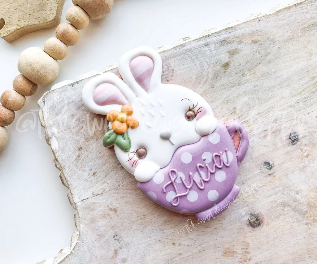 Cookie Cutters - Girly Cute Bunny in Mug - Cookie Cutter - The Sweet Designs Shoppe - - ALL, Animal, Animals, Animals and Insects, Cookie Cutter, easter, Easter / Spring, mug, mugs, Promocode