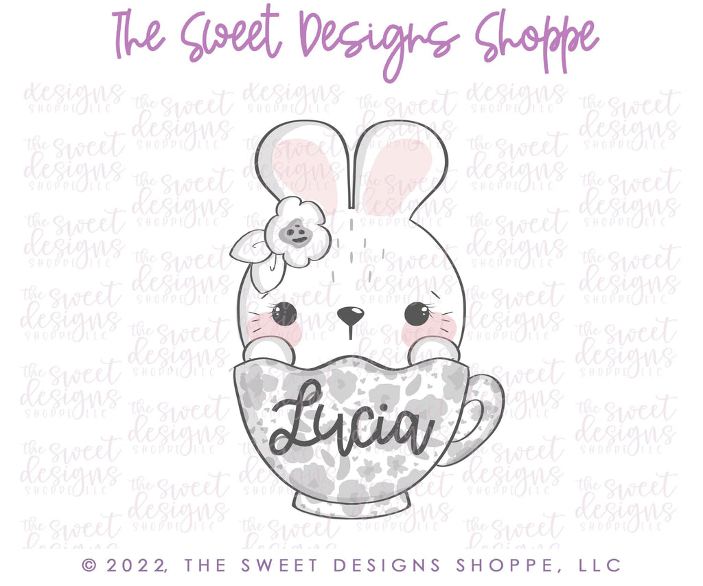 Cookie Cutters - Girly Cute Bunny in Mug - Cookie Cutter - The Sweet Designs Shoppe - - ALL, Animal, Animals, Animals and Insects, Cookie Cutter, easter, Easter / Spring, mug, mugs, Promocode