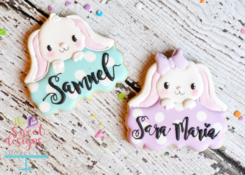 Cookie Cutters - Girly Cute Bunny Plaque v2- Cookie Cutter - The Sweet Designs Shoppe - - ALL, Animal, Cookie Cutter, Customize, Decoration, Easter, Easter / Spring, Plaque, Promocode