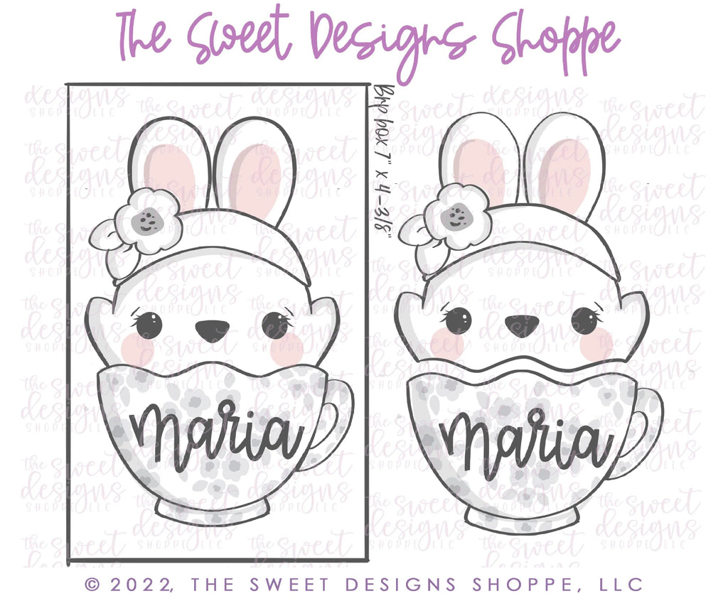 Cookie Cutters - Girly Cute Chick in Mug Two Piece Set - Set of 2 - Cookie Cutters - Sweet Designs Shoppe - - ALL, Animal, Animals, Animals and Insects, bunny, Cookie Cutter, Easter / Spring, mug, mugs, Promocode, regular sets, Set, sets