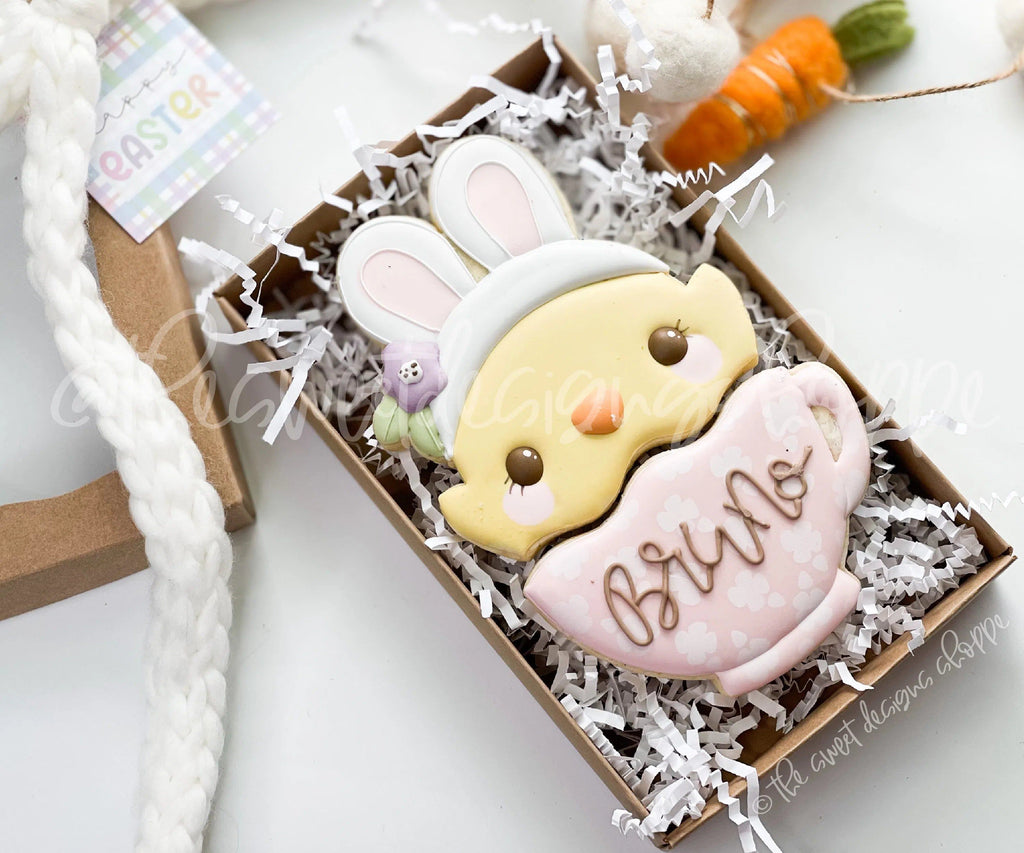 Cookie Cutters - Girly Cute Chick in Mug Two Piece Set - Set of 2 - Cookie Cutters - The Sweet Designs Shoppe - TSDS - - ALL,Animal,Animals,Animals and Insects,bunny,Cookie Cutter,Easter / Spring,mug,mugs,Promocode,regular sets,Set,sets