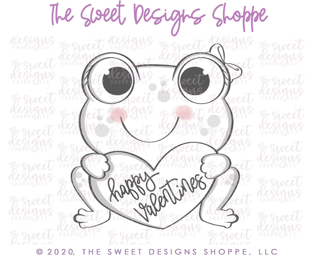 Cookie Cutters - Girly Frog With Heart v2- Cookie Cutter - The Sweet Designs Shoppe - - ALL, Animal, Cookie Cutter, Love, Miscelaneous, Plaque, Promocode, valentine, Valentines