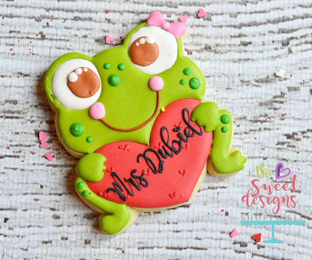 Cookie Cutters - Girly Frog With Heart v2- Cookie Cutter - The Sweet Designs Shoppe - - ALL, Animal, Cookie Cutter, Love, Miscelaneous, Plaque, Promocode, valentine, Valentines