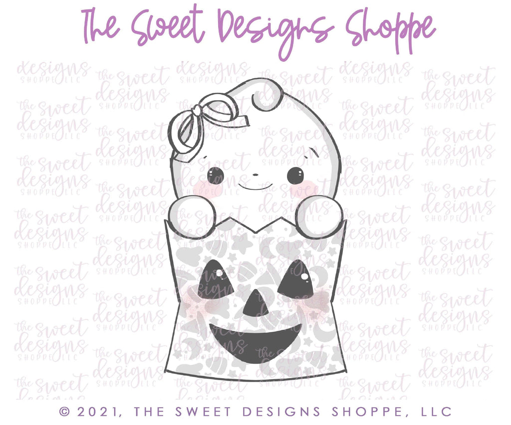 Cookie Cutters - Girly Ghost in Trick or Treat Bag - Cookie Cutter - The Sweet Designs Shoppe - - ALL, Cookie Cutter, halloween, Promocode