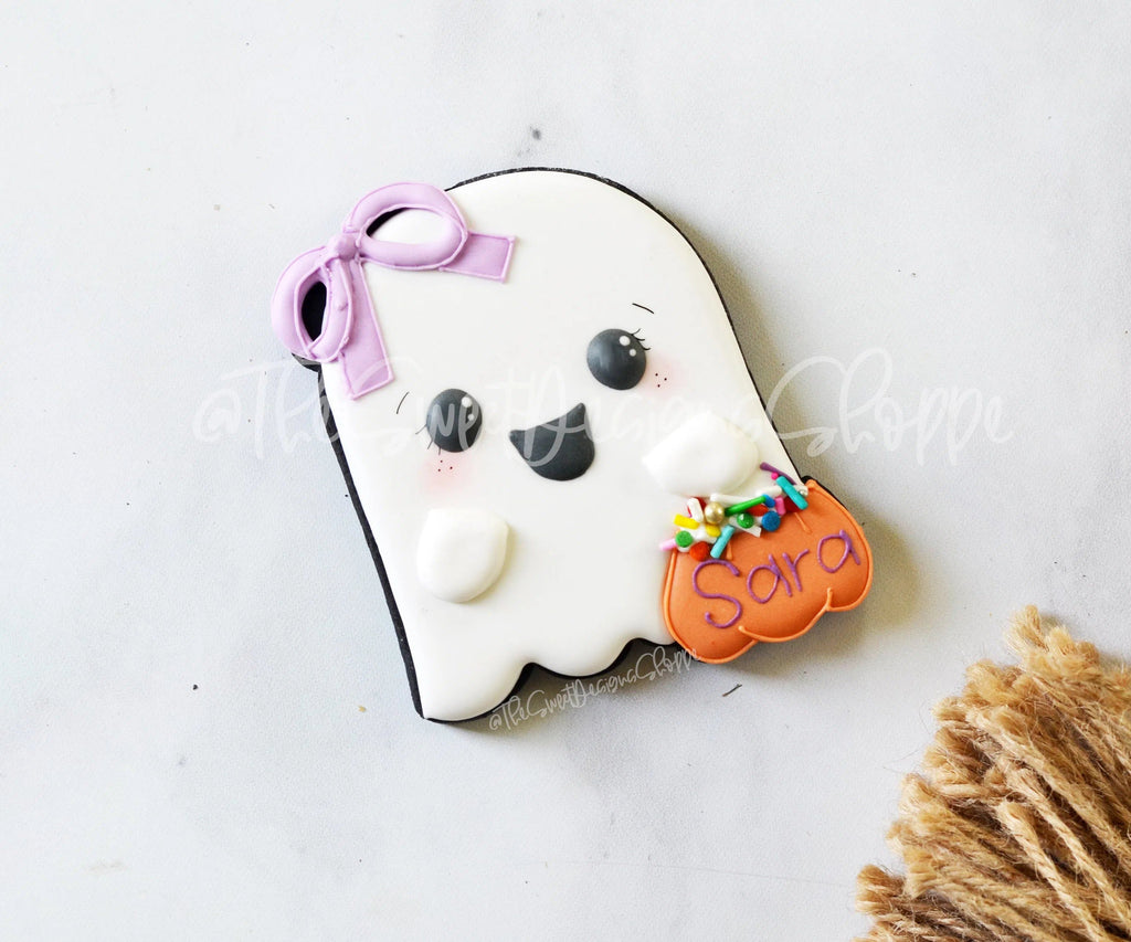 Cookie Cutters - Girly Ghost with Pumpkin - Cookie Cutter - The Sweet Designs Shoppe - - ALL, Boo, Cookie Cutter, Ghost, halloween, Promocode