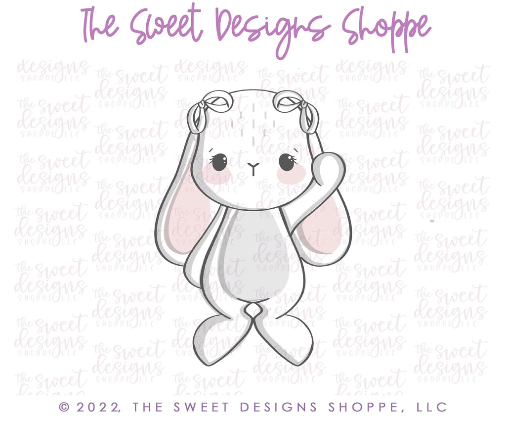 Cookie Cutters - Girly Hanging Bunny - Cookie Cutter - The Sweet Designs Shoppe - - ALL, Animal, Animals, Animals and Insects, Cookie Cutter, easter, Easter / Spring, Promocode