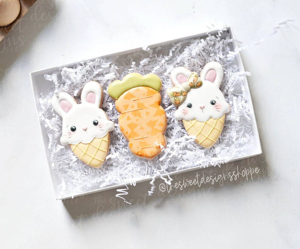 Cookie Cutters - Girly Ice Cream Bunny - Cookie Cutter - Sweet Designs Shoppe - - ALL, Animal, Animals, Animals and Insects, cone, Cookie Cutter, easter, Easter / Spring, Food, Food and Beverage, Food beverages, icecream, Promocode, summer, Sweet, Sweets, valentine, valentines