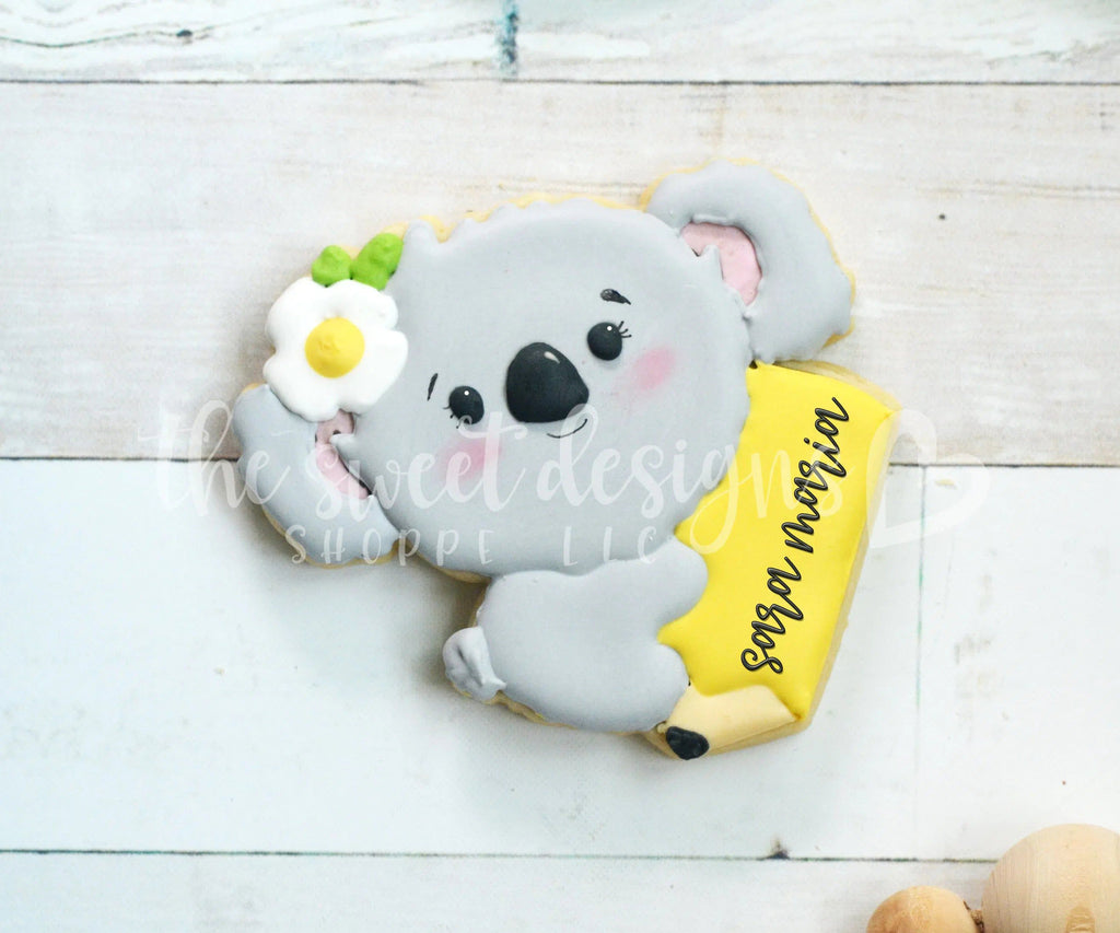Cookie Cutters - Girly Koala in Pencil - Cookie Cutter - Sweet Designs Shoppe - - ALL, Animal, back to school, Cookie Cutter, Grad, graduations, Promocode, School, School / Graduation, school collection 2019