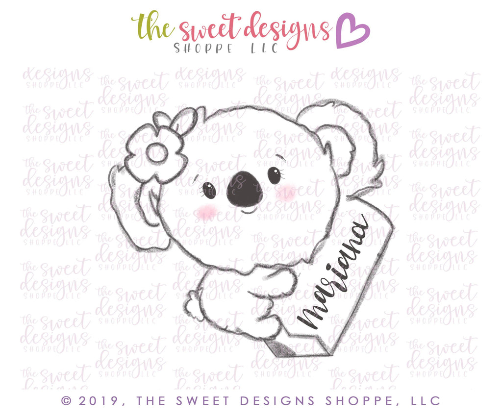 Cookie Cutters - Girly Koala in Pencil - Cookie Cutter - Sweet Designs Shoppe - - ALL, Animal, back to school, Cookie Cutter, Grad, graduations, Promocode, School, School / Graduation, school collection 2019