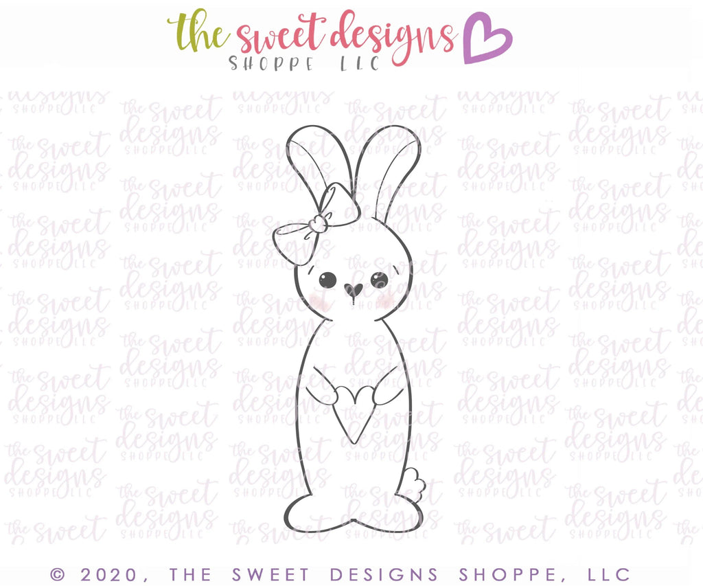 Cookie Cutters - Girly Long Bunny - Cookie Cutter - The Sweet Designs Shoppe - - ALL, Animal, Animals, Animals and Insects, Cookie Cutter, easter, Easter / Spring, Promocode