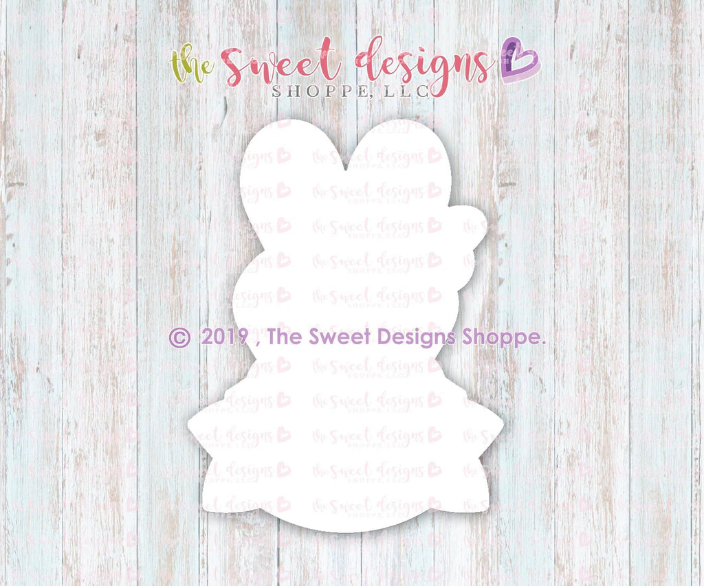 Cookie Cutters - Girly Marshmallow Bunny with Ribbon - Cookie Cutter - The Sweet Designs Shoppe - TSDS - - ALL,Animal,Animals,Bunny,Cookie Cutter,Easter,Easter / Spring,Nature,Peep,Peeps,Promocode