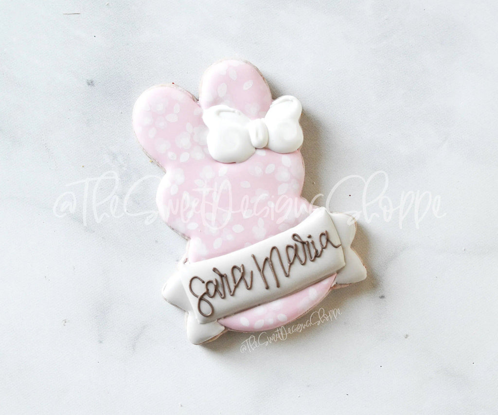 Cookie Cutters - Girly Marshmallow Bunny with Ribbon - Cookie Cutter - The Sweet Designs Shoppe - TSDS - - ALL,Animal,Animals,Bunny,Cookie Cutter,Easter,Easter / Spring,Nature,Peep,Peeps,Promocode