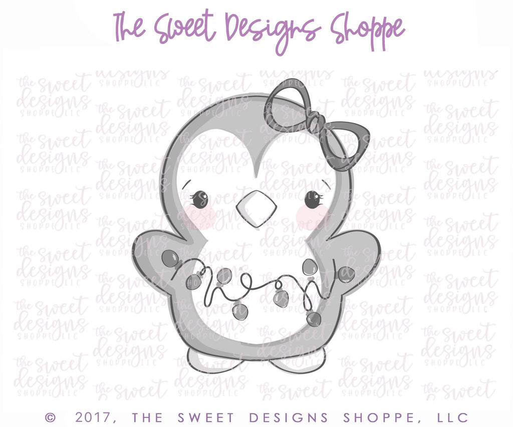 Cookie Cutters - Girly Penguin v2- Cookie Cutter - Sweet Designs Shoppe - - ALL, Animal, Christmas, Christmas / Winter, Cookie Cutter, light, Promocode