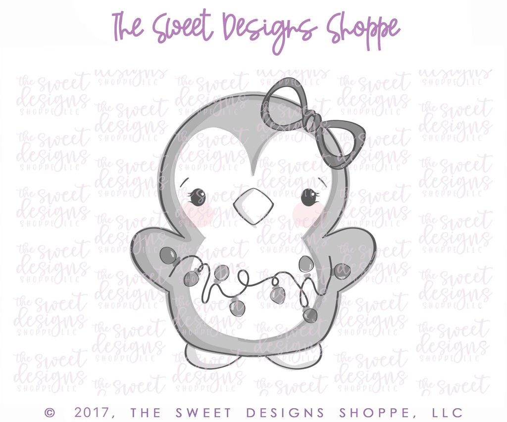 Cookie Cutters - Girly Penguin v2- Cookie Cutter - The Sweet Designs Shoppe - - ALL, Animal, Christmas, Christmas / Winter, Cookie Cutter, light, Promocode