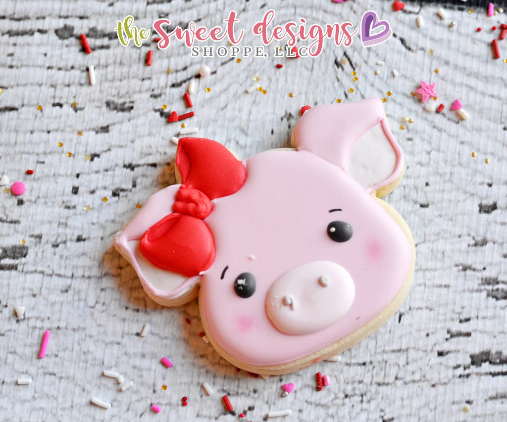 Cookie Cutters - Girly Pig Face - Cookie Cutter - The Sweet Designs Shoppe - - ALL, Animal, Animals, Cookie Cutter, Farm, Pig, Promocode, Valentines