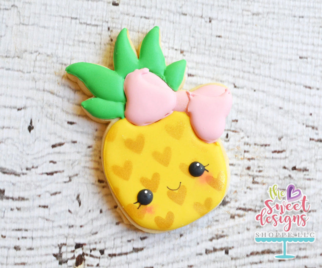 Cookie Cutters - Girly Pineapple v2- Cookie Cutter - The Sweet Designs Shoppe - - ALL, Cookie Cutter, Food, Food and Beverage, Food beverages, fruit, fruits, Fruits and Vegetables, Luau, Party, Promocode, summer