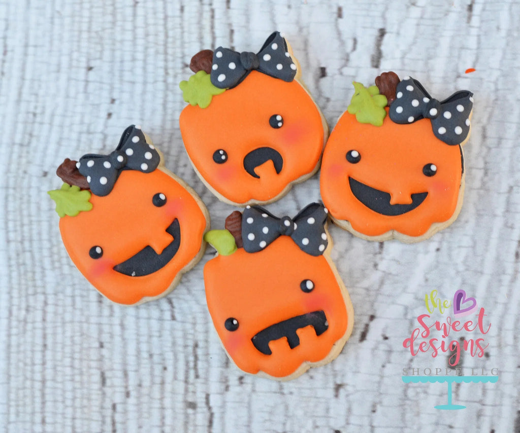 Cookie Cutters - Girly Pumpkin v2- Cookie Cutter - Sweet Designs Shoppe - - ALL, Cookie Cutter, Customize, Fall, Fall / Halloween, Fall / Thanksgiving, Food, Food & Beverages, halloween, monster, Promocode, Pumpkin, thanksgiving, zombie, Zombies, Zombies and Monsters