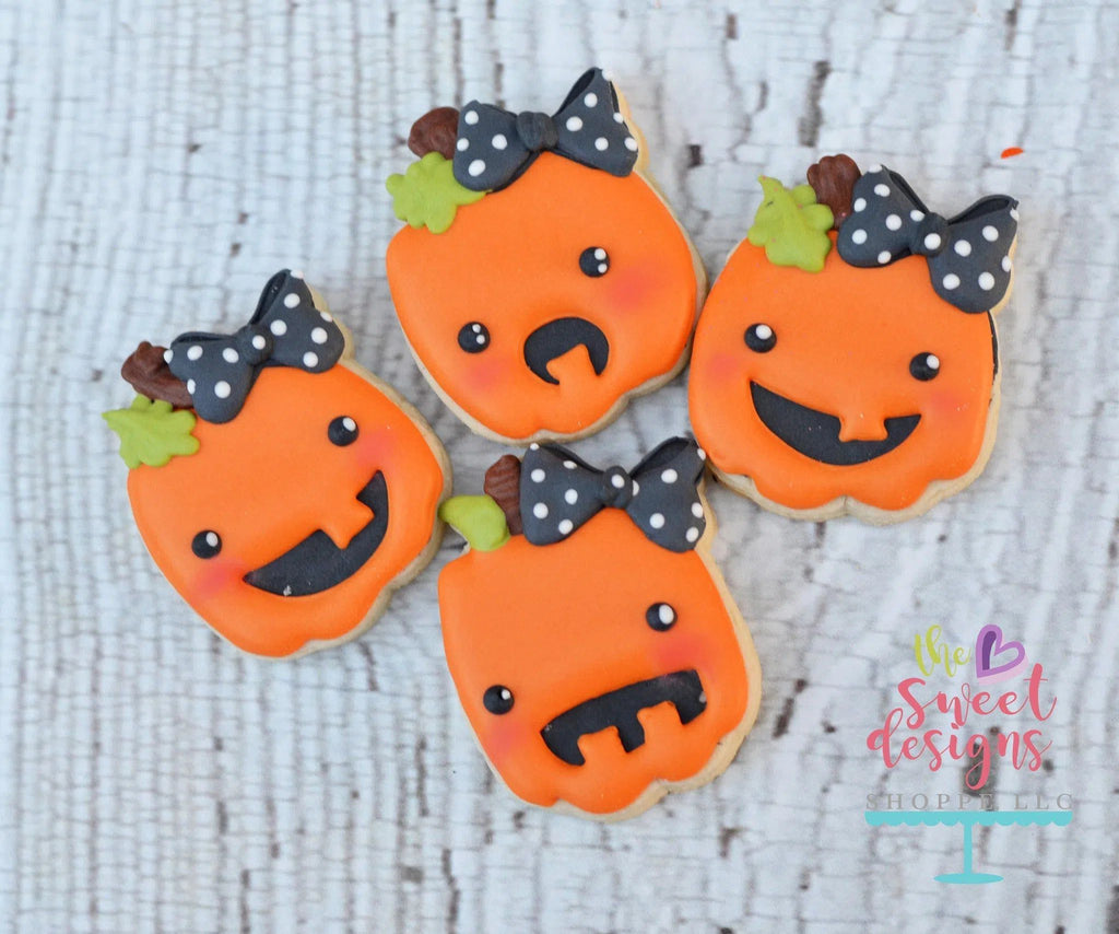 Cookie Cutters - Girly Pumpkin v2- Cookie Cutter - The Sweet Designs Shoppe - - ALL, Cookie Cutter, Customize, Fall, Fall / Halloween, Fall / Thanksgiving, Food, Food & Beverages, halloween, monster, Promocode, Pumpkin, thanksgiving, zombie, Zombies, Zombies and Monsters