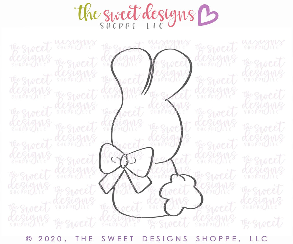 Cookie Cutters - Girly Rear Facing Bunny - Cookie Cutter - The Sweet Designs Shoppe - - ALL, Animal, Animals, Animals and Insects, Cookie Cutter, easter, Easter / Spring, Promocode