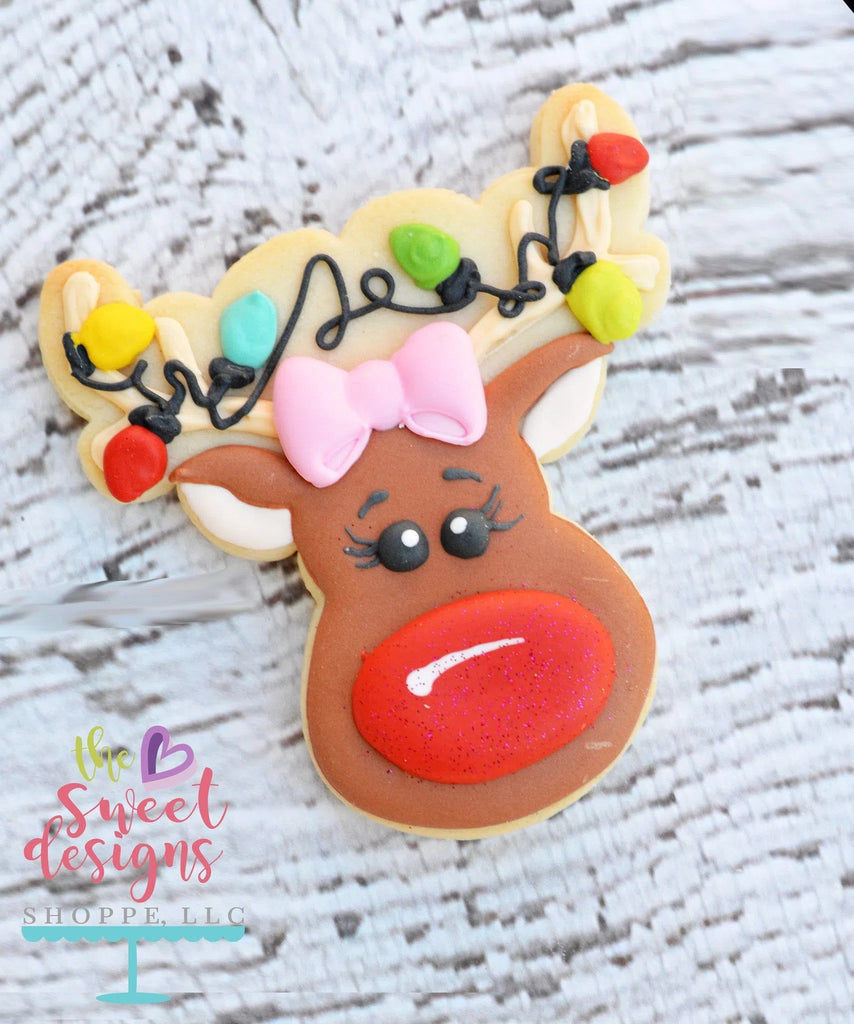 Cookie Cutters - Girly Reindeer Face v2- Cookie Cutter - Sweet Designs Shoppe - - ALL, Animal, Christmas, Christmas / Winter, Cookie Cutter, Decoration, Girly, Promocode, Raindeer, Rudolph, Winter